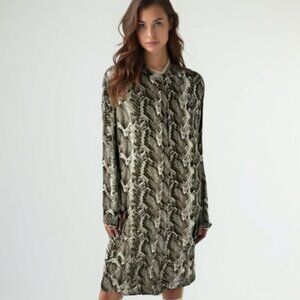 Cupcake and cashmere Snake Print Long Sleeve Dress S